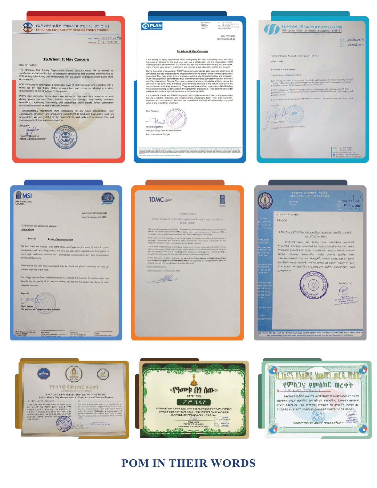 Client testimonials